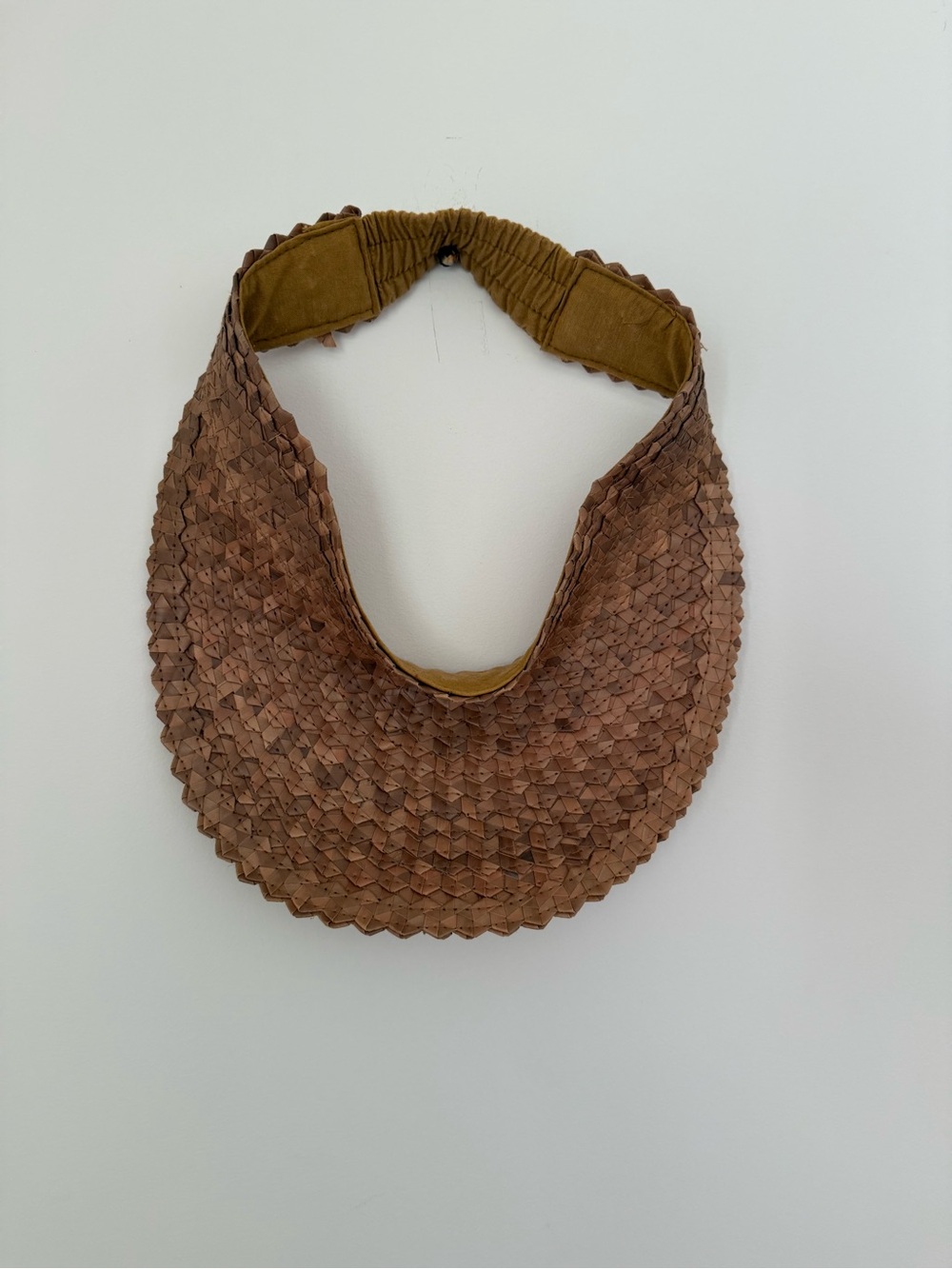 Woven Brown Visor Hat for Women
